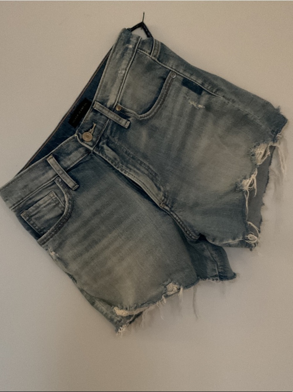 Silver Jeans Light Blue Distressed Denim Shorts